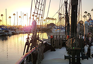sunset cruise on a pirate ship